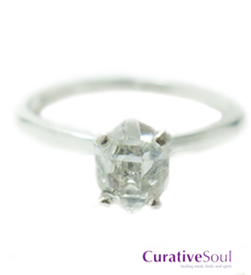 Herkimer Diamond Ring - 1.5 ct in Sterling Silver