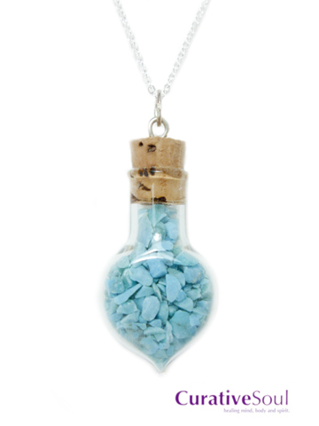 Turquoise in Corked Vase Bottle Necklace